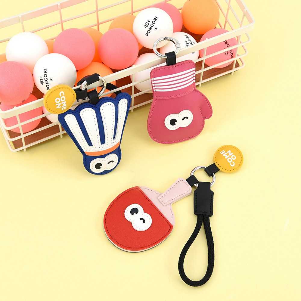 Table Tennis Keychain - Creative Sports Leather Keychain Cartoon Table