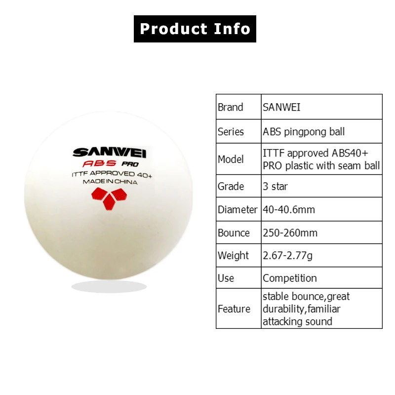 3Stars SANWEI ABS PRO 40+ Tabl - đánh giá và giá Table Tennis Vr